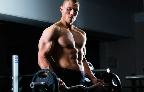 Поза, muscle, мышцы, штанга, пресс, тренировка, gym, бодибилдер