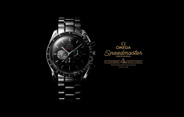 Часы, 1969, Chronograph, OMEGA, speedmaster Professional, moon landing watch