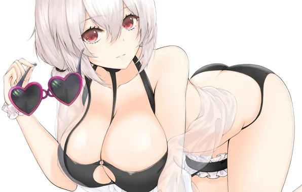 Картинка девушка, секси, очки, белый фон, Azur Lane