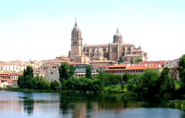 Пейзаж, city, город, замок, Испания, landscape, Spain, castle