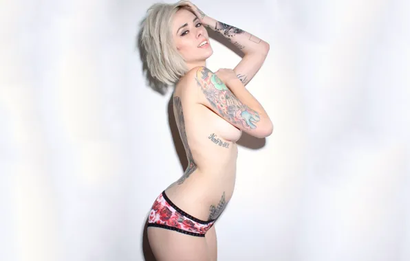 White, panties, girls, smile, women, topless, 1920x1080, blonde