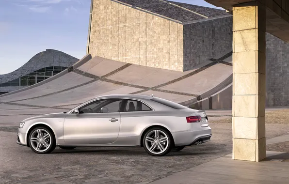 Audi, Ауди, Машина, Серый, День, Автомобиль, Купэ, Вид сбоку