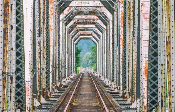 Bridge, rust, rail road