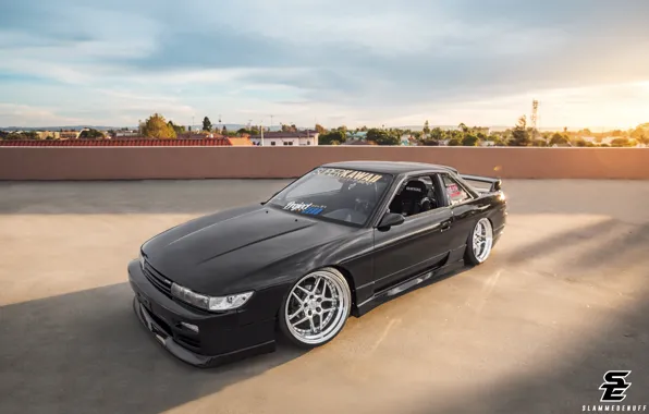 Вечер, Silvia, Nissan, ниссан, сильвия, S13, крыши домов