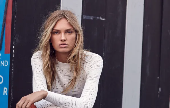 Взгляд, поза, модель, портрет, блондинка, Romee Strijd, Роми Стрейд
