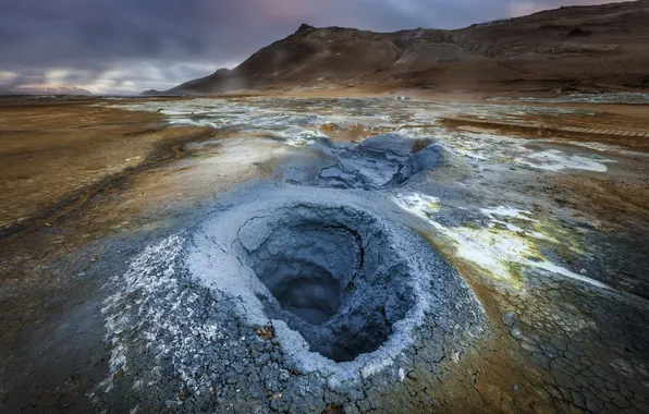 Картинка Iceland, geothermal area, Hverir