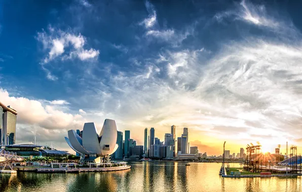 Картинка sky, water, Singapore, buildings