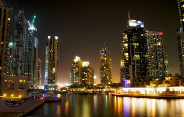 Небо, здания, вечер, Dubai