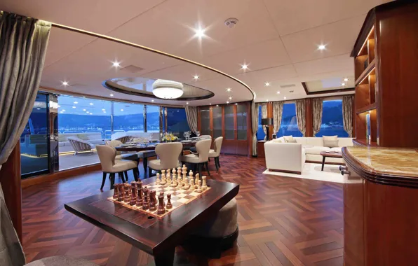 Интерьер, яхта, салон, столовая, superyacht, Benetti fb-801-m