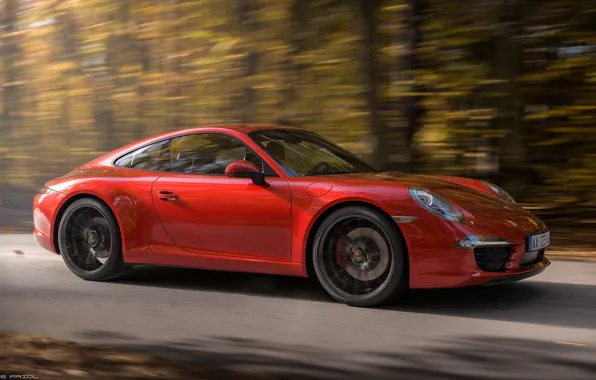Красный, Авто, Дорога, Porsche, Машина, Render, Carrera, Rendering