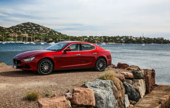 Картинка Maserati, Красный, Автомобиль, Ghibli, 2016, S, Q4