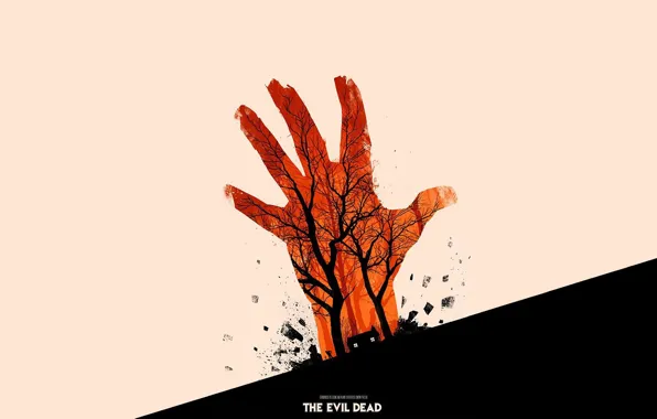 Лес, дом, рука, арт, зловещие мертвецы, Evil Dead