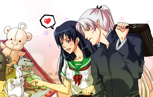 Игрушки, арт, Inuyasha, Кагоме, Сешоумару