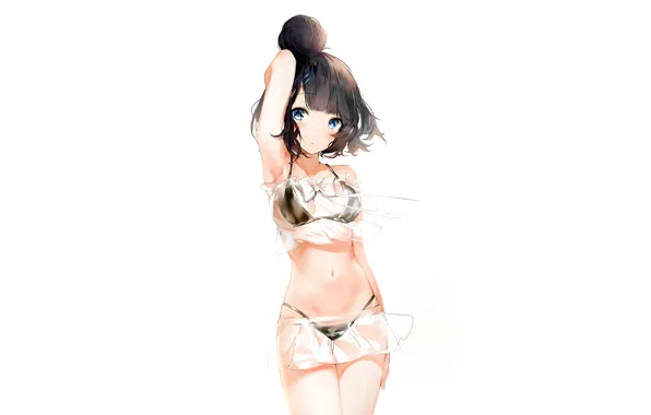 Girl, sexy, cleavage, boobs, anime, beautiful, short hair, pretty