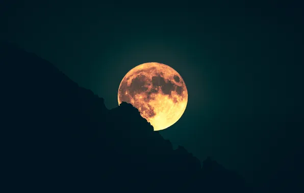 Colors, light, night, full moon
