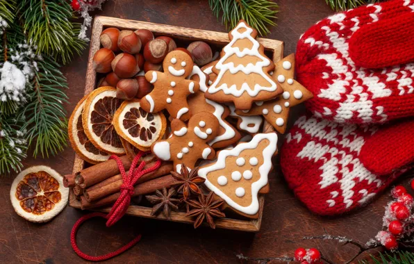 Украшения, Новый Год, Рождество, new year, Christmas, wood, cookies, decoration