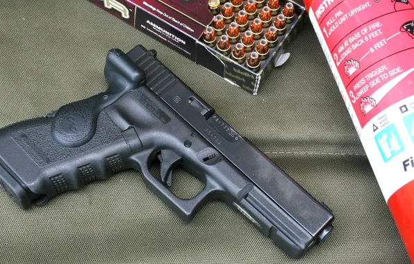 Пистолет, тюнинг, патроны, glock, огнетушитель