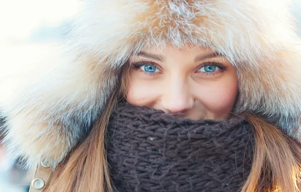 Картинка sexy, eyes, beautiful, winter, look, warm