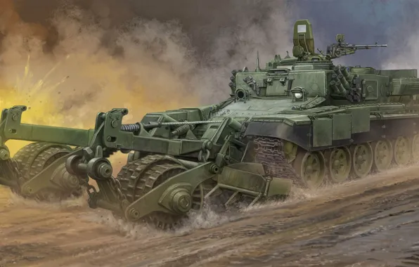 Картинка Уралвагонзавод, БМР-3, российская бронированная машина разминирования, Корт-Б