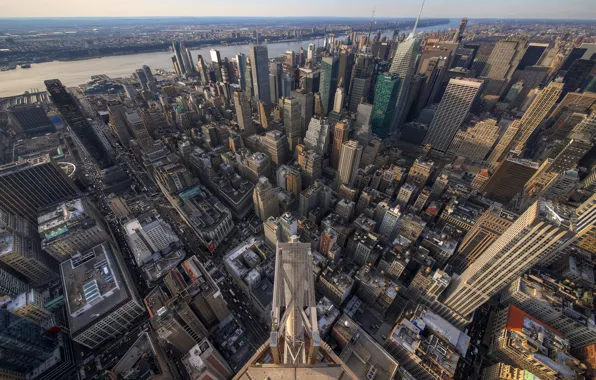 Картинка город, высота, небоскребы, New York, панорамма