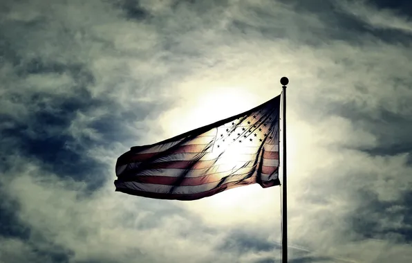 Картинка небо, флаг, США