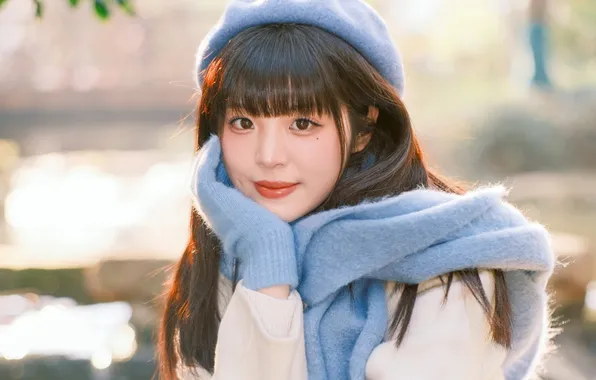 Beautiful, Asian, Model, Smile, Woman, Cute, Pretty, Gloves