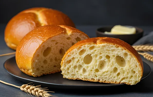 Картинка bread, butter, baked, freshly, brioche