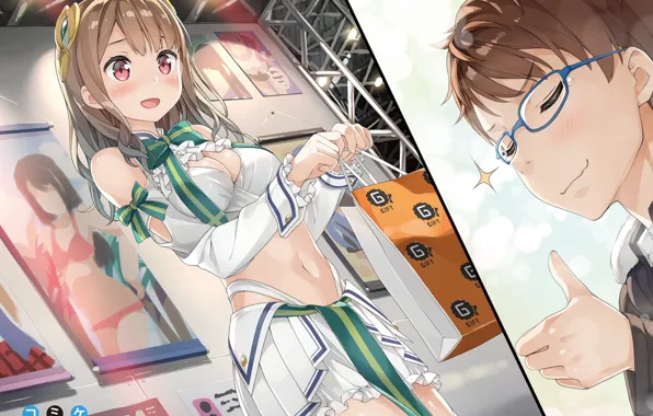 Девушка, аниме, арт, парень, kantoku, imouto sae ireba ii