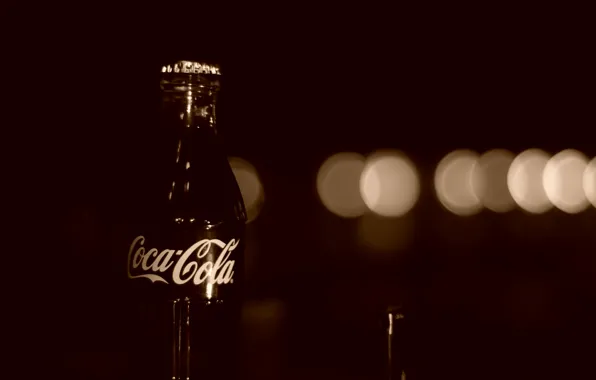Картинка стекло, бутылка, сепия, coca-cola
