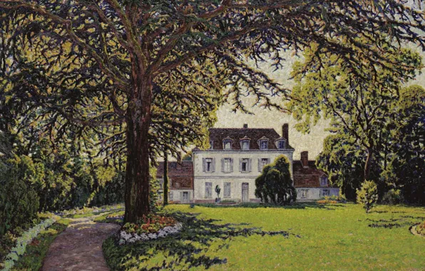 Пейзаж, картина, Gustave Cariot, Гюстав Карио, Парк Замка в Периньи