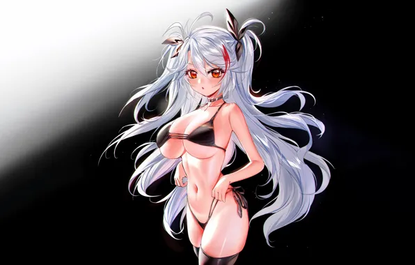 Girl, sexy, cleavage, thighhighs, long hair, boobs, anime, beautiful