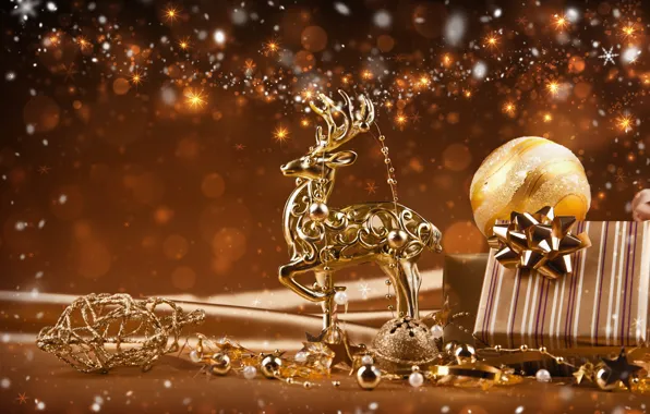 Украшения, lights, огни, новый год, new year, decoration, ornaments, Reindeer