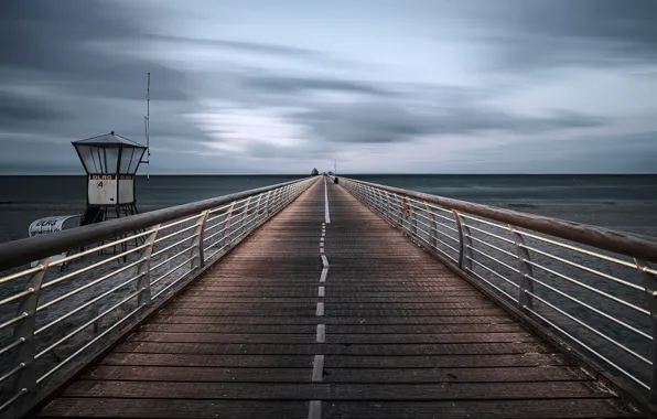 Clouds, Schleswig-Holstein, Pier, Balticsea