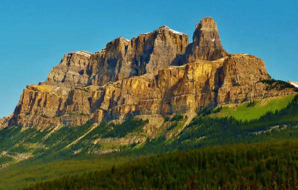 Небо, деревья, Канада, Альберта, Castle Mountain, Замковая гора