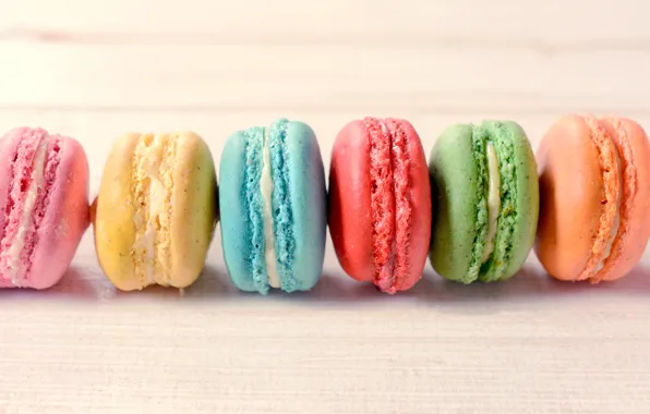 Печенье, десерт, macarons, миндальное