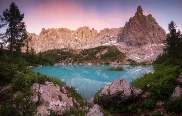 Sunset, Dolomites, Lago Sorapis