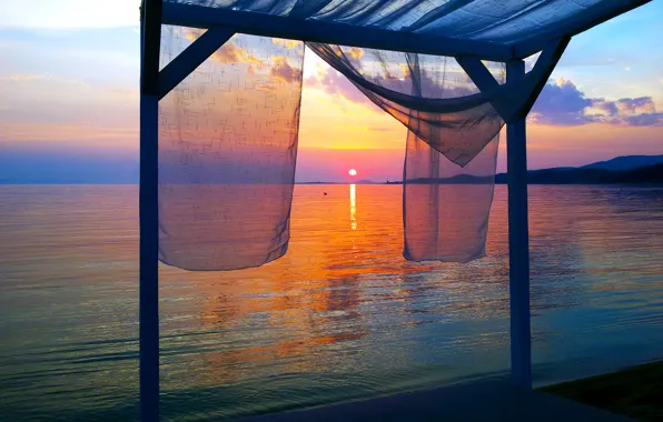 Sunset, Sea, Greece, Sweet Afternoon, Halkidiki, Beach Bar