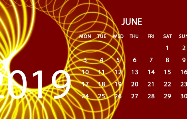 Картинка календарь, июнь, 2019