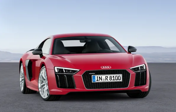 Картинка красный, Audi, ауди, V10, 2015