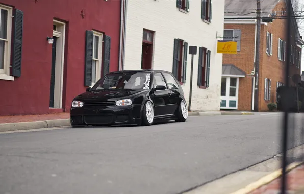 Картинка city, black, R32, tuning, gti, BBS