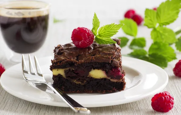 Сладость, мята, выпечка, малинка, mint, шоколадный торт, chocolate cake, Malinka
