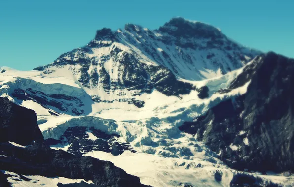 Картинка небо, снег, горы, скалы, ледник, швейцария, альпы