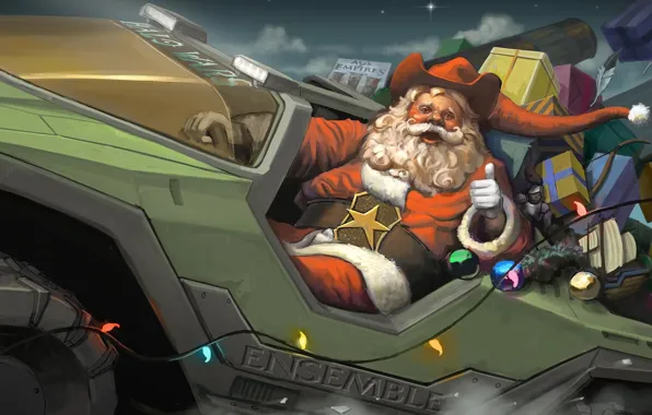 Картинка Рождество, подарки, Halo, Санта Клаус, Halo Wars, Age of Empires 3, M12 &ampquot;Вепрь&ampquot;