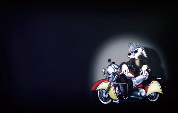 Картинка Кролик, Мотоцикл, Мультфильм, Looney Tunes, Багз Банни, Bugs Bunny, Кролик Багз