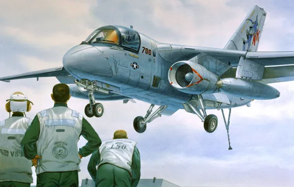 Картинка самолет, посадка, Lockheed, палубный, противолодочный, Viking, S-3