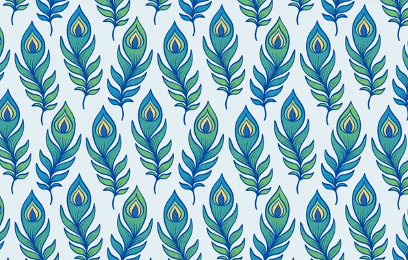 Белый, фон, текстура, pattern, feather, peacock