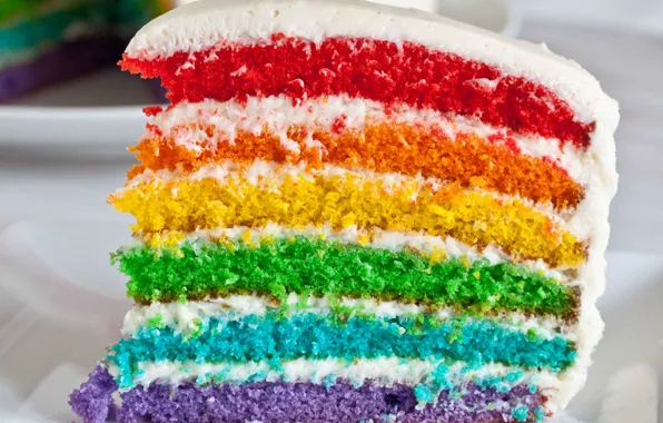 Картинка праздник, цвет, радуга, торт, cake, глазурь, слой