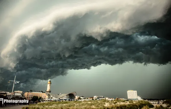 Wasser, Wolken, Blitz, Gewitter, Regen
