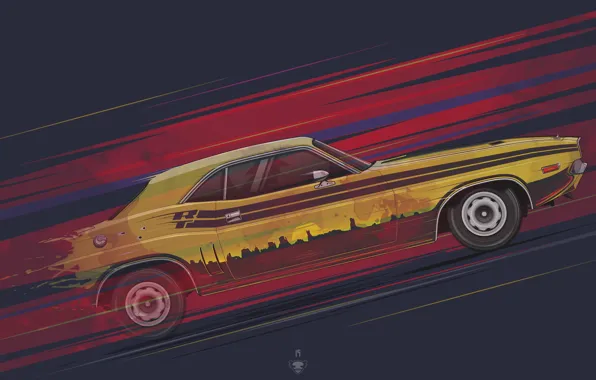 Авто, Ретро, Машина, Скорость, 1971, Dodge, Challenger, Car