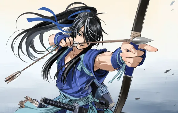 Anime, bow, japanese, arrow, guardian, mahou, Drifters